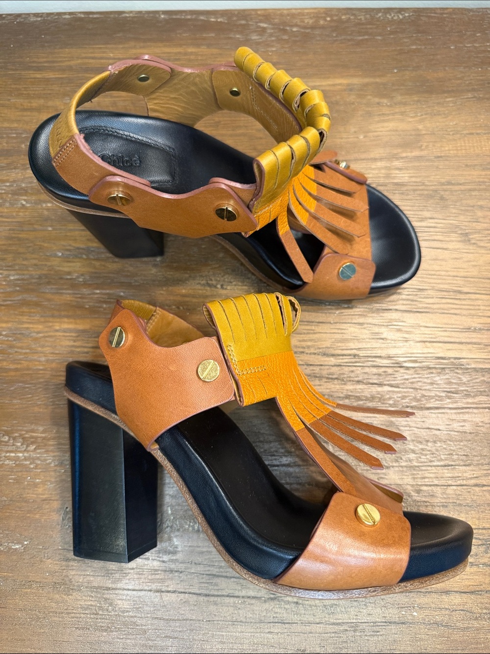 Chloe Kiltie Block Heels